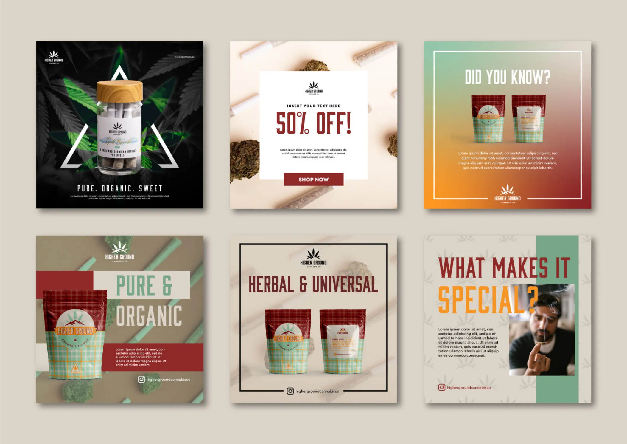 Higher Ground Cannabis brand identity 8